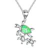 Women Cute Mom Baby Turtle Faux Opal Inlaid Pendant Necklace Animal Jewelry