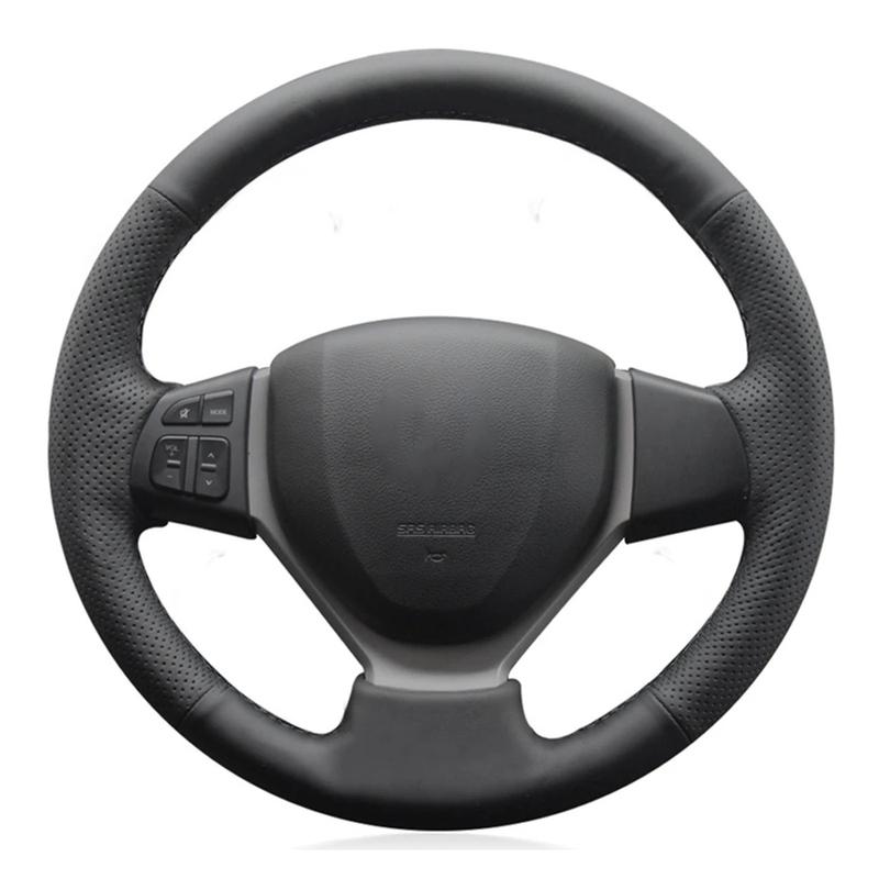 Чехол на руль DIY из черной искусственной кожи для Suzuki Vitara 2015- Celerio 2015- SX4 S-CROSS 2013- Swift 2011-2017
