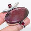 Bloodstone, Garnet Gemstone 925 Sterling Silver Jewelry Pendant 2.09"