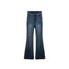 High-waisted micro-flared jeans women's spring and autumn new fashion tight retro rough edge slim horseshoe pants
