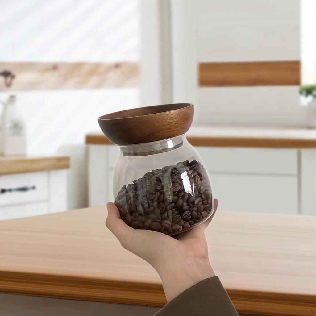 Прозрачная стеклянная банка для еды, кофейный модный контейнер для кухни