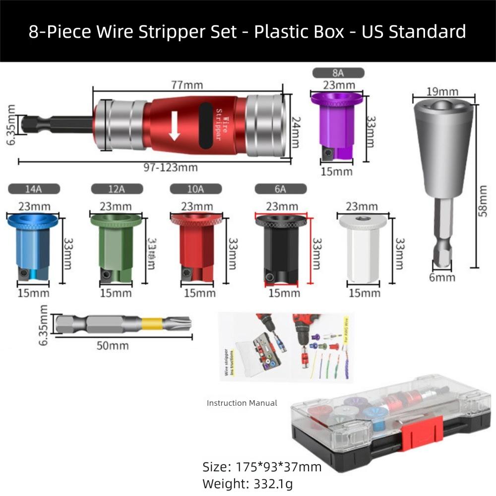 Waterproof Cable Stripping Tool Set Portable Twister Kit Wire Stripper Kit  for Electric Drill