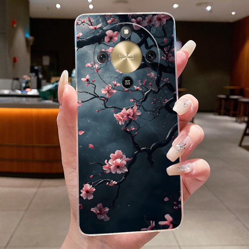 Чехол для Honor Magic 8 Lite Красивый Цветок Бабочка Силиконовый Прозрачный Задний Чехол Мягкий ТПУ Чехол для Телефона для Honor Magic8 Lite 5G Funda