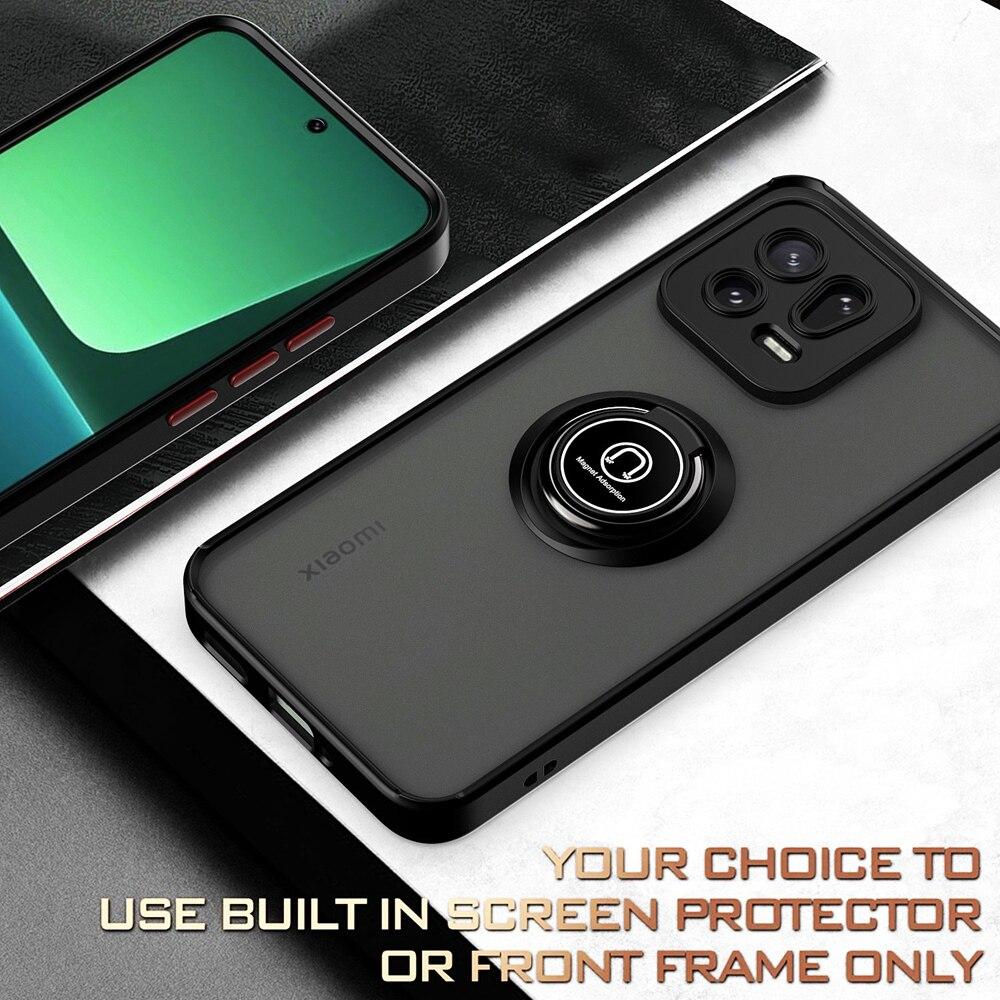 KEYSION Модный матовый чехол для Xiaomi 13 Pro 5G, прозрачный силиконовый + подставка для кольца из поликарбоната, противоударный чехол для телефона для Xiaomi Mi 13 Pro