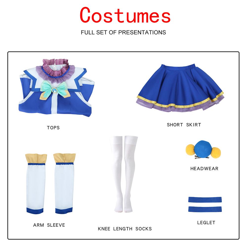 Аниме KonoSuba Благословение богов на этот чудесный мир Аква Синее платье Униформа Наряд Аниме Настроить Аква Косплей Костюмы Парик