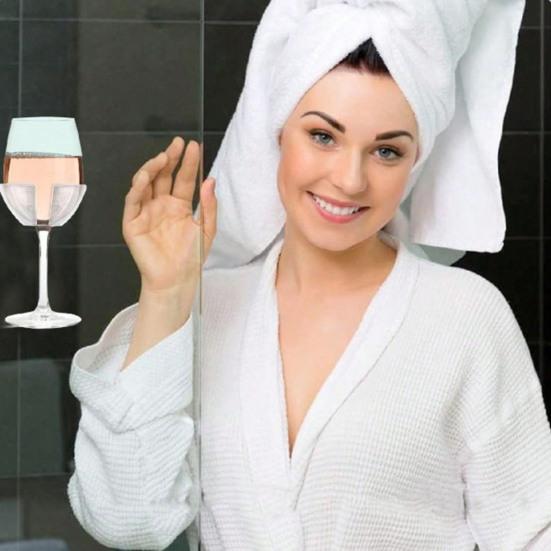 Настенный держатель для бокалов для вина, простой в использовании, защищенный от разливов дизайн, бесследный клей, стильный органайзер для ванной комнаты для чашек с красным вином