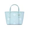 MCM Cotton Candy Series Logo Print Faux Leather Mini Tote Bag Women tote bag Ice-Mint MWPFAMT09KE001