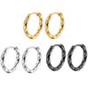 Wind Unisex Titanium Steel Round Twist Wire Ear Buckle Trend Gold Stainless Steel Small Earrings Ear