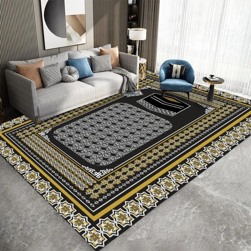 Коврик для молитвы в восточном стиле, ковер для коленопреклонения с арабским узором, противоскользящий, для домашнего декора, портативный складной коврик для медитации