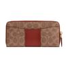 Coach Основной 20 Металлический Логотип Кошелек на Молнии Покрытый Холст и Телячья Кожа Унисекс Кошелек Латунный Коричневый CS031-B4NQ4