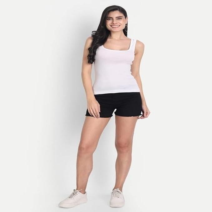 Женская хлопковая майка-комбинация без рукавов, стандартного кроя, набор из 2 шт.