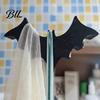 Easy Assembly Glass Hanger 3D Printed Bat Hook for Shower Door, No Drill Snap Creative Storage On Clip Hanger, Gothic Bathroom Towel Loofah