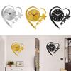 Wall Clock with Floral Pattern, Decorative for Office, Home, Kitchen