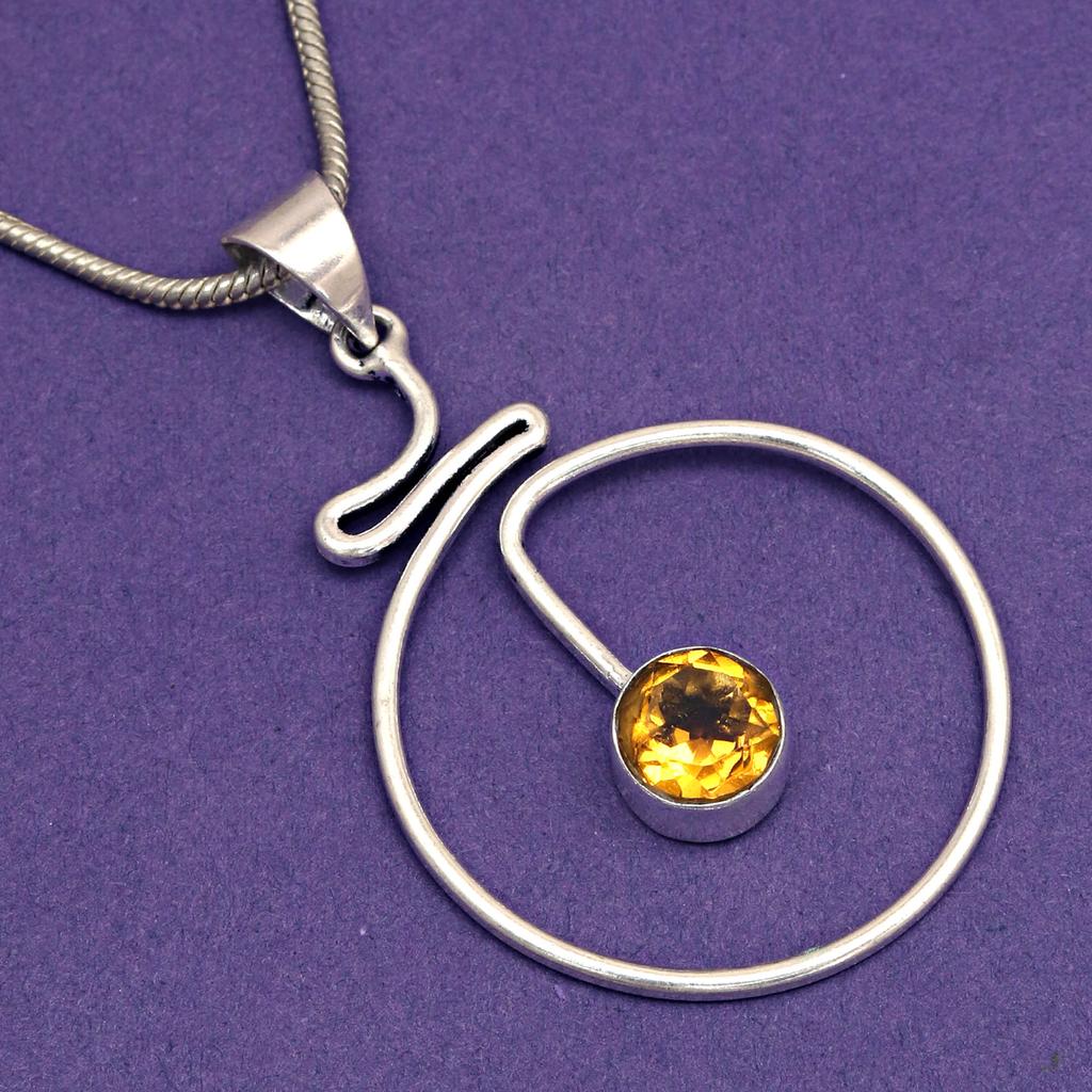 Citrine Set Jewelry Women Pendant Earring Gemstone Earrings Gems Green