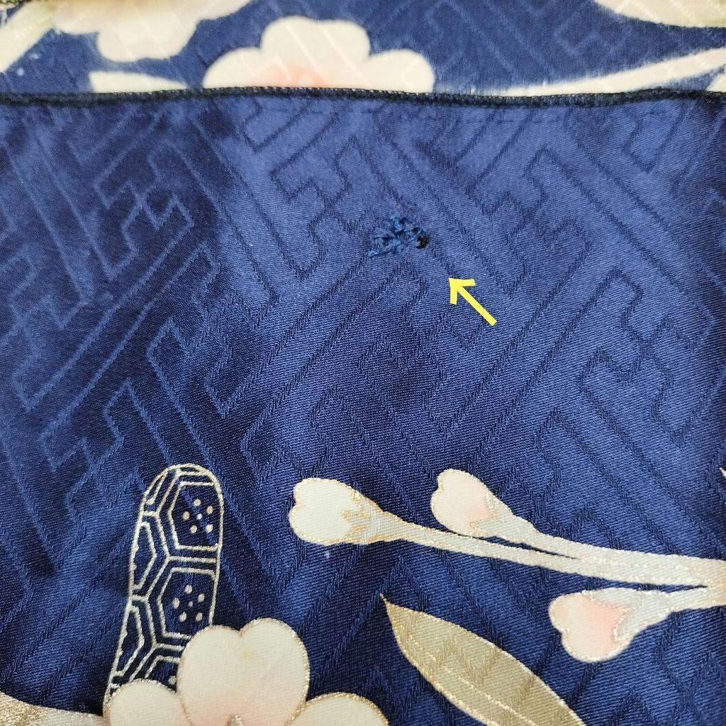 Used Handmade kimono remake, furisode remake, kimono dress, furisode dress, navy blue