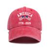 Washed And Distressed Printed Baseball Cap for Adults pc Versatile Trendy American Th Anniversary Printed Washed And D
