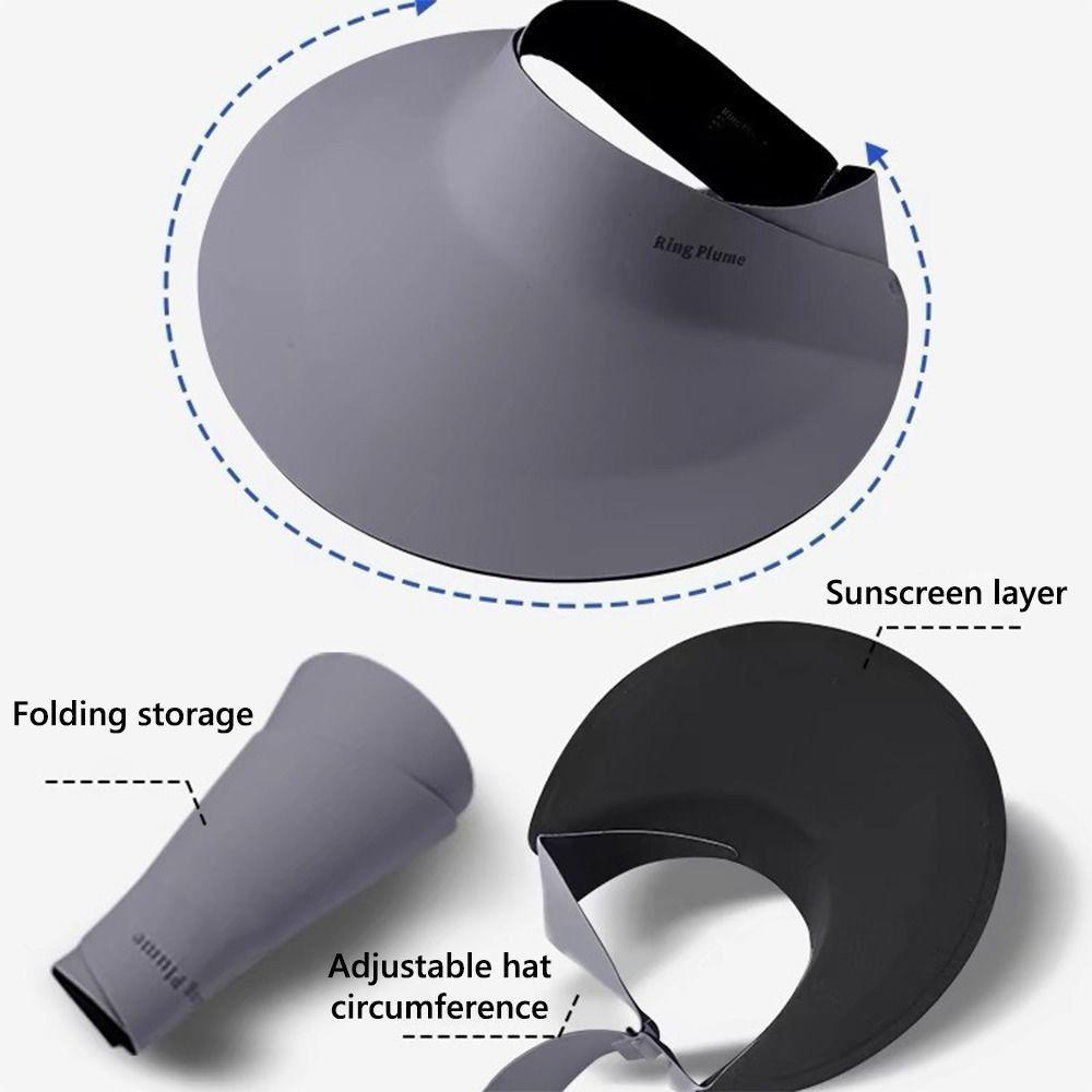 Quick-drying Empty Top Hat Nylon fabric Sun Protection Hat Breathable Wide Visor Brim Hat Summer