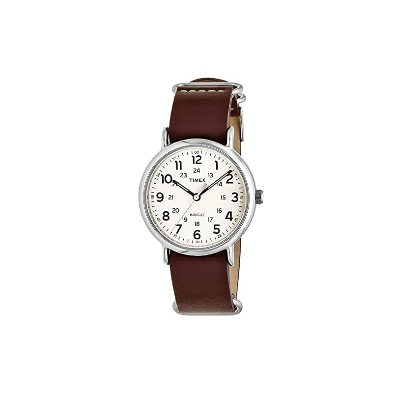 Мужские кварцевые часы TIMEX Weekender с латунным корпусом и ремешком из телячьей кожи, T2P495 [Оригинал]