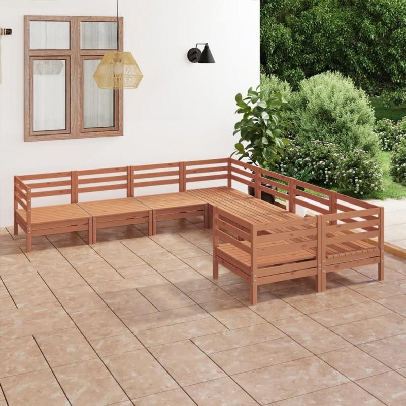 Day and Night - Day and Night Garden Furniture Set 8 Pieces Solid Pine Wood Honey Brown
