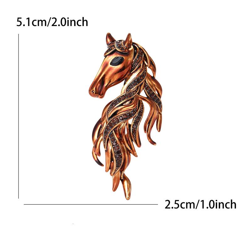 Роскошные Универсальные Броши в виде Лошадиной Головы для Женщин, Значки с Животными, Повседневные Аксессуары для Вечеринок и Встреч с Друзьями, Ювелирные Изделия в Подарок