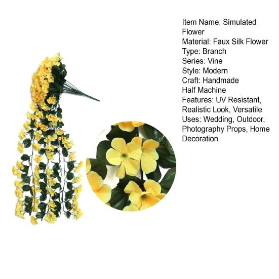 Outdoor Artificial Fall Fake Flowers Hanging Vines UV Resistant Faux Flowers Realistic Look Home Garden Decor