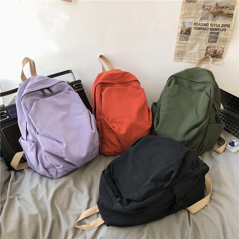 Школьный женский рюкзак из холста в стиле ретро, студенческий рюкзак