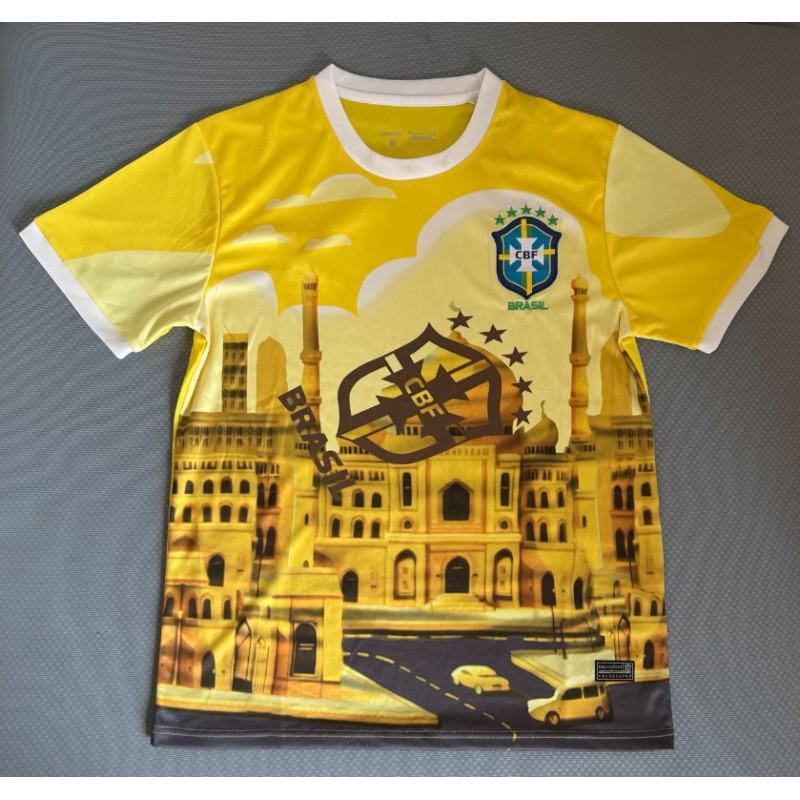 Brazil National Team Soccer Jersey Men Women Short Sleeve Training Match Shirt Breathable Sportswear