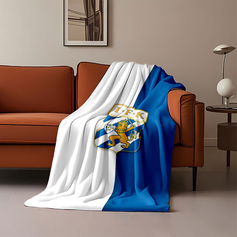 Blue and White Lion Emblem print blanket soft and cozy perfect for the living room bed sofa or a nap,gift
