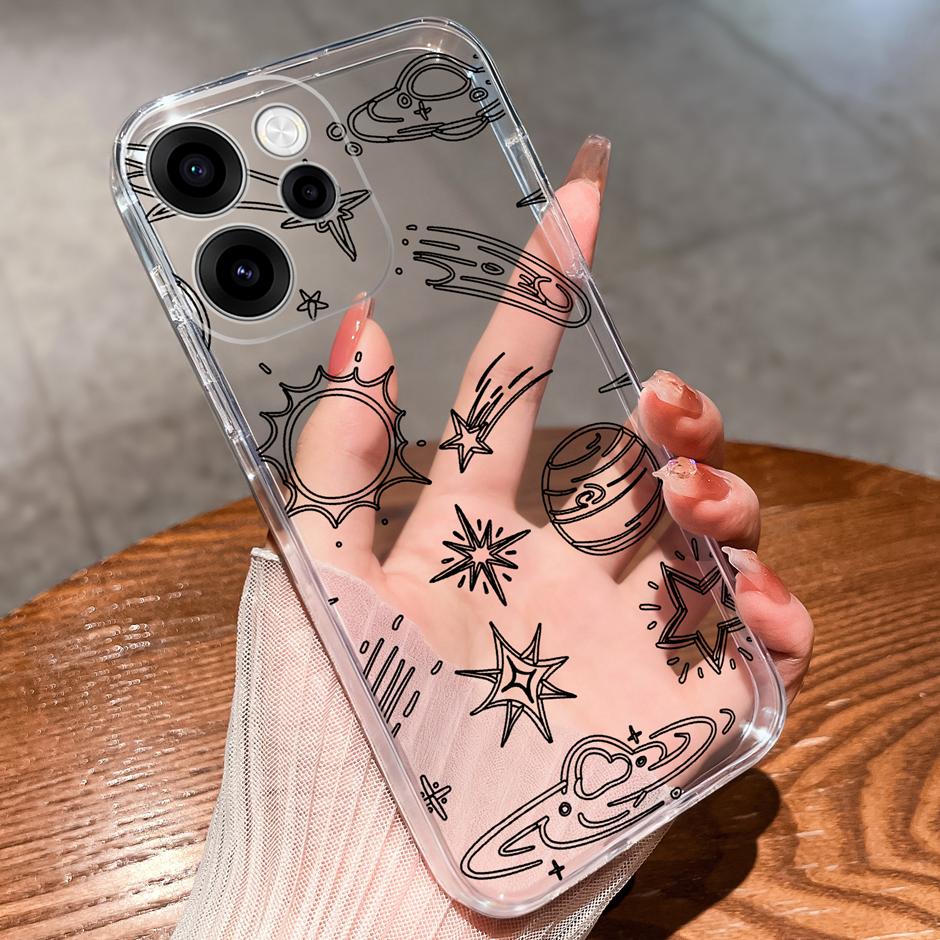 Чехол для OPPO Reno15Pro Reno15F Милая свинка Динозавр Минималистичный Прочный Прозрачный корпус для OPPO Reno15 F Reno 15 Pro Coque