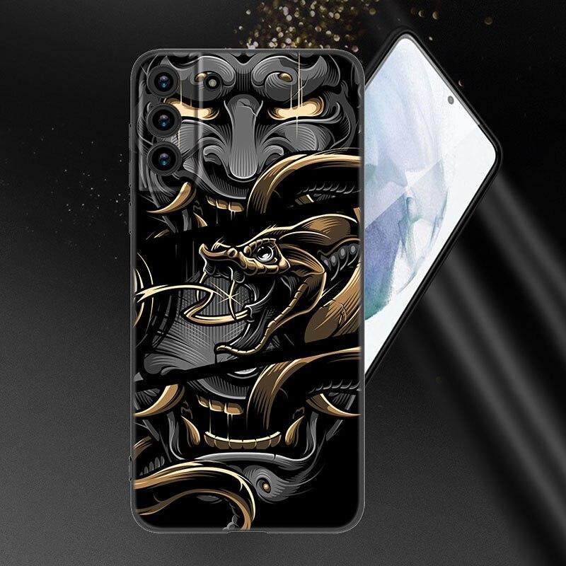 Модный чехол для телефона Samurai Demon для Samsung Galaxy S20 S21 FE S22 Ultra S10 Lite S10E S9 S8 Plus S7 Edge, мягкий черный чехол из ТПУ