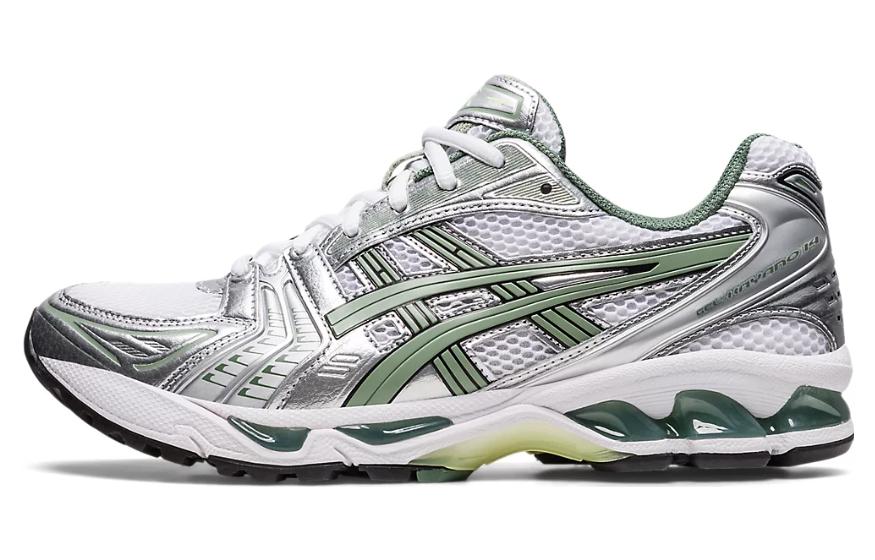 Asics Гель Каяно 14 Белый Чистое Серебро Серо-Сланцевый Шалфей 1201A019-107