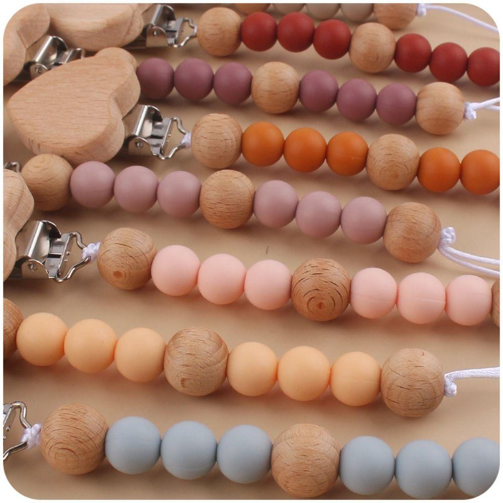 Деревянная цепочка для детской соски, зажимы для пустышек, детские игрушки-прорезыватели, ремни, держатель для соски, зажимы для детей