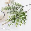 New 12pcs/lot Artificial Plant Branch Plastic Eucalyptus Leaves Wedding Garden Decor Home Living Room Table Green Decoration