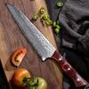 Нож шеф-повара из дамасской стали с ручкой G10, кухонный нож, Кливер, резак для нарезки ломтиками, японские ножи для суши, рыбы