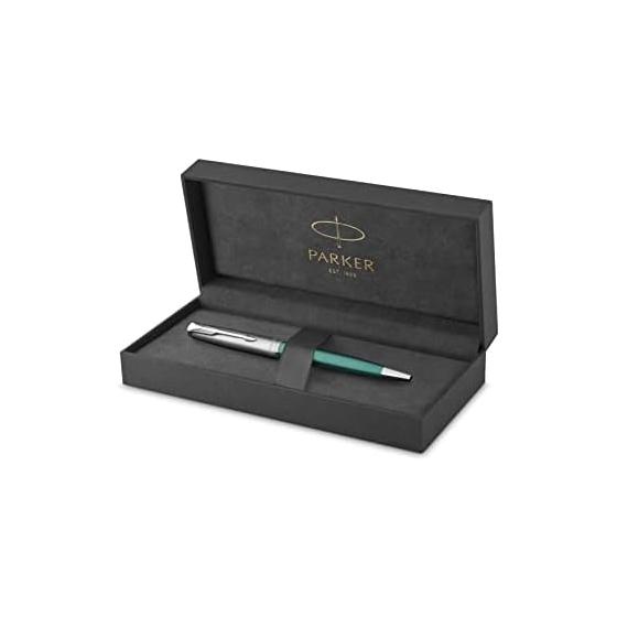Ручка-шариковая PARKER Sonnet Essential Зеленая и Пескоструйная CT, Средний стержень, На масляной основе, Подарочная коробка, Официальный импорт