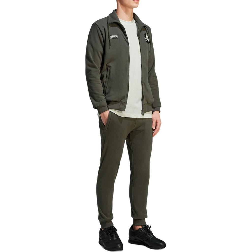 Adidas Originals Tockholes Logo Label Stand Collar Fleece Sports Jacket Men Jacket HT5397