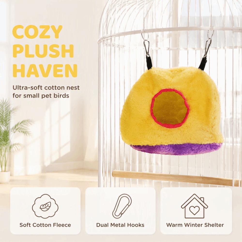 Yellow Color Parrot Hanging Swing Bed Windproof Parrot Snuggle Sack Pet Bird Shelter For Parakeet