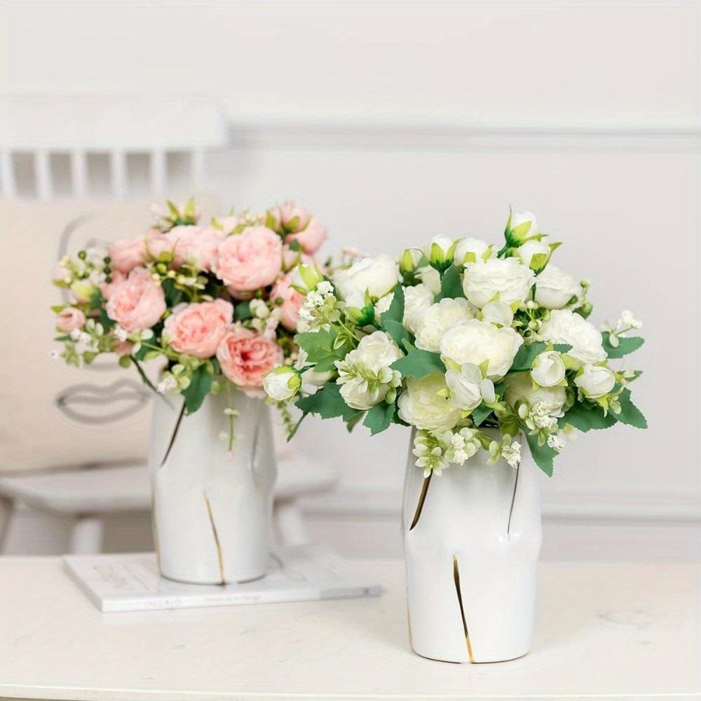 4 пучка искусственных пионов - Искусственные букеты пионов для свадьбы, дома, St. День святого Патрика, Пасхальные украшения, Эстетичный декор комнаты