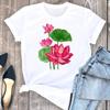 (Asian Size) Tee Top Watercolor Lovely Trend Style Cute Women Clothing Print Fashion T Shirt Woman Female Short Sleeve Graphic T-shirts