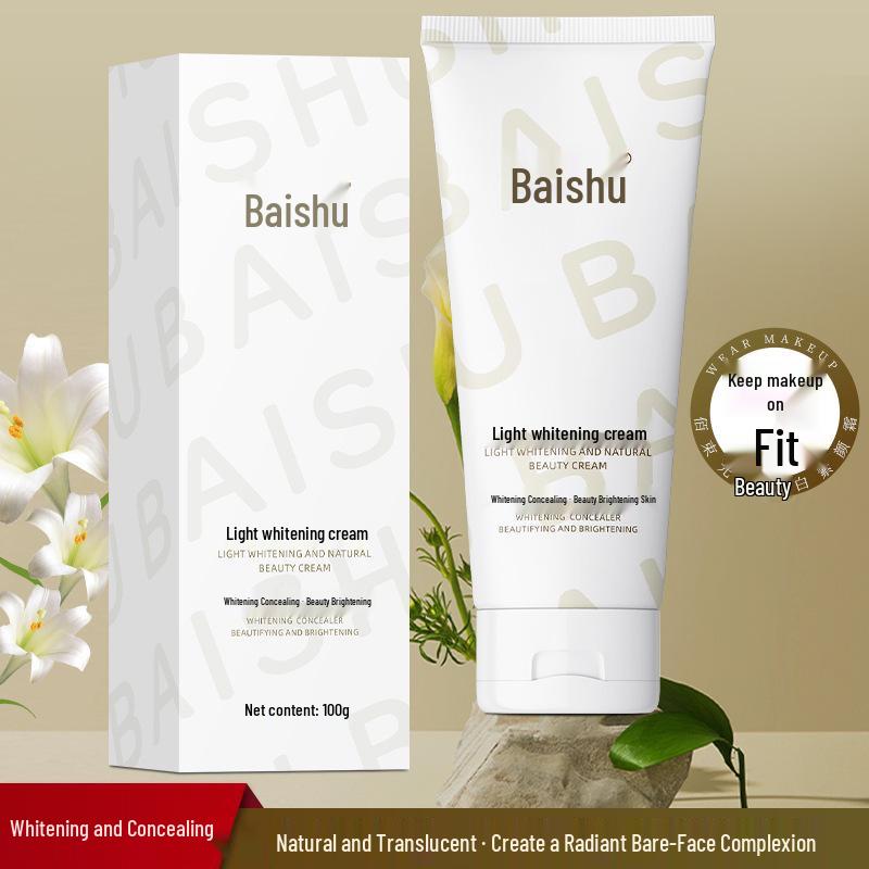 Крем для осветления кожи Bai Shu Brightening Bare Skin Cream: Легкий, Водонепроницаемый, Защита от пота, Осветляющий, Ниацинамид, Освежающий, Полупрозрачный, Для всего тела.