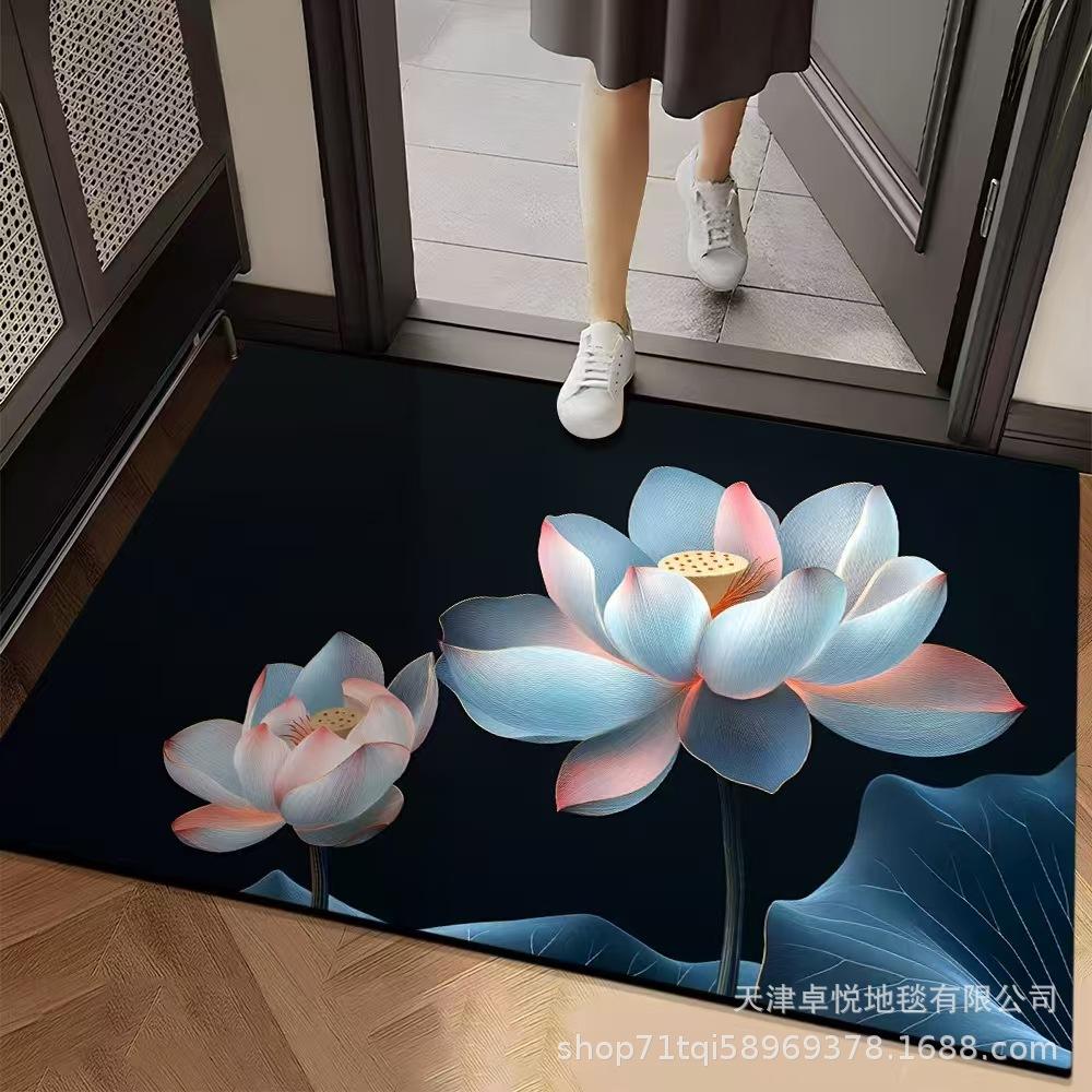 3D Цветочный коврик для пола, коврик для пола в ванной, грязеотталкивающий и нескользящий коврик для пола у входной двери