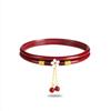 Jewelry Natal Year Gift Girls Antique Bracelet Women Bangles Stone Bracelet Vermilion Red Bangles