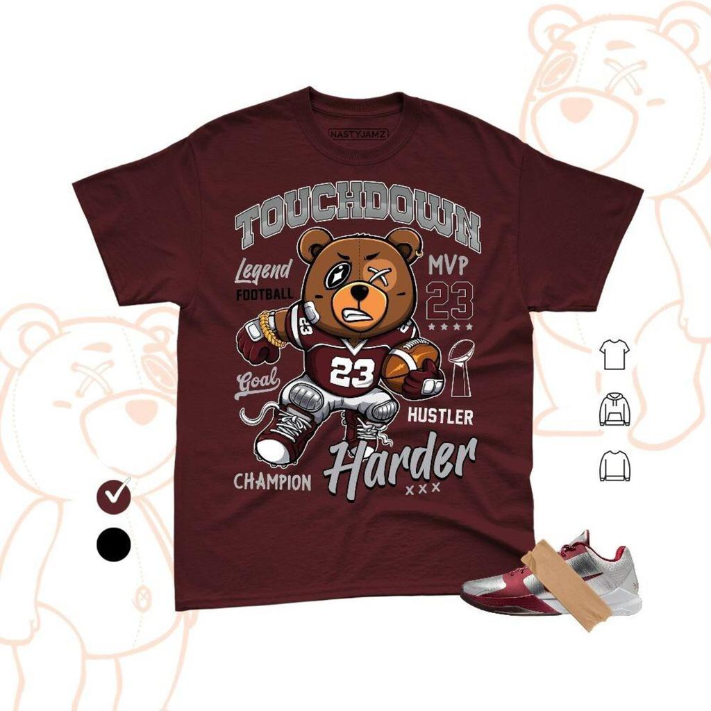KB 5 Lower Merion Aces Touchdown Harder,Streetwear Graphic Tee, Unisex Casual Tee, Sneaker Match Shirt and kids tshirt, Bella Canvas Color Burgundy