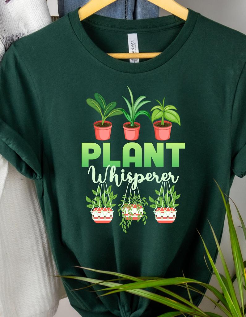 Plant Whisperer Tee, Botanical T-Shirt, Gardening Gift, Plant Lover Shirt, Eco-Friendly Apparel, Nature Lover Outfit, 5 colors
