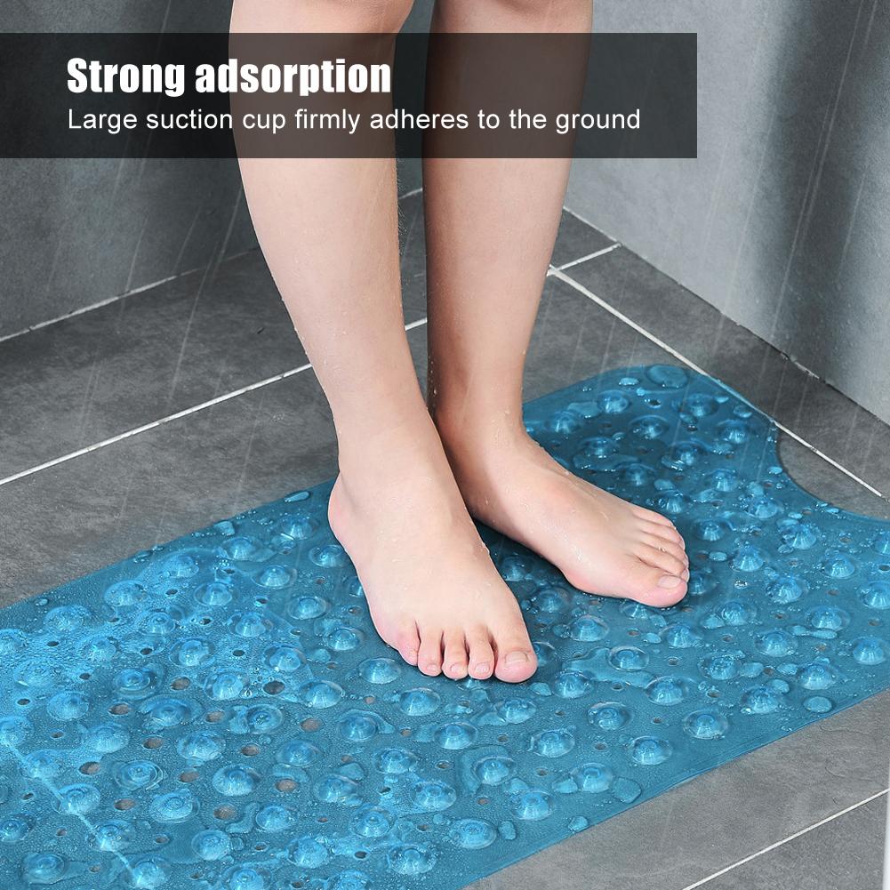 Нескользящий ПВХ коврик для ванны и душа, коврик для пола в ванной комнате с присосками для домашнего и гостиничного использования(Прозрачный зеленый 40,5x101см)