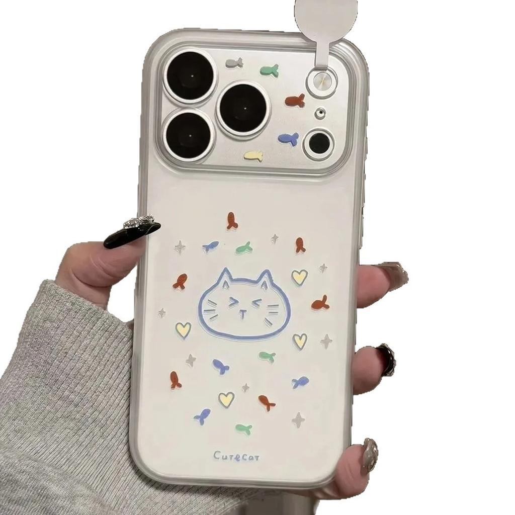Нишевая мультяшная кошка рыба для чехла мобильного телефона iPhone 11/11 Pro Apple 11 белый IMD женский 11/11