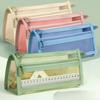 Transparent Mesh Pencil Case for Students Special Exam Stationery Bag Children's Pencil Case Double-Layer 3D Large Capacity Stationery Box Suitable