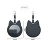 PU Leather Card Holder Cat Ear Design Cute Round Badge Reel For Work Office Travel Luggage Keychain Pendant