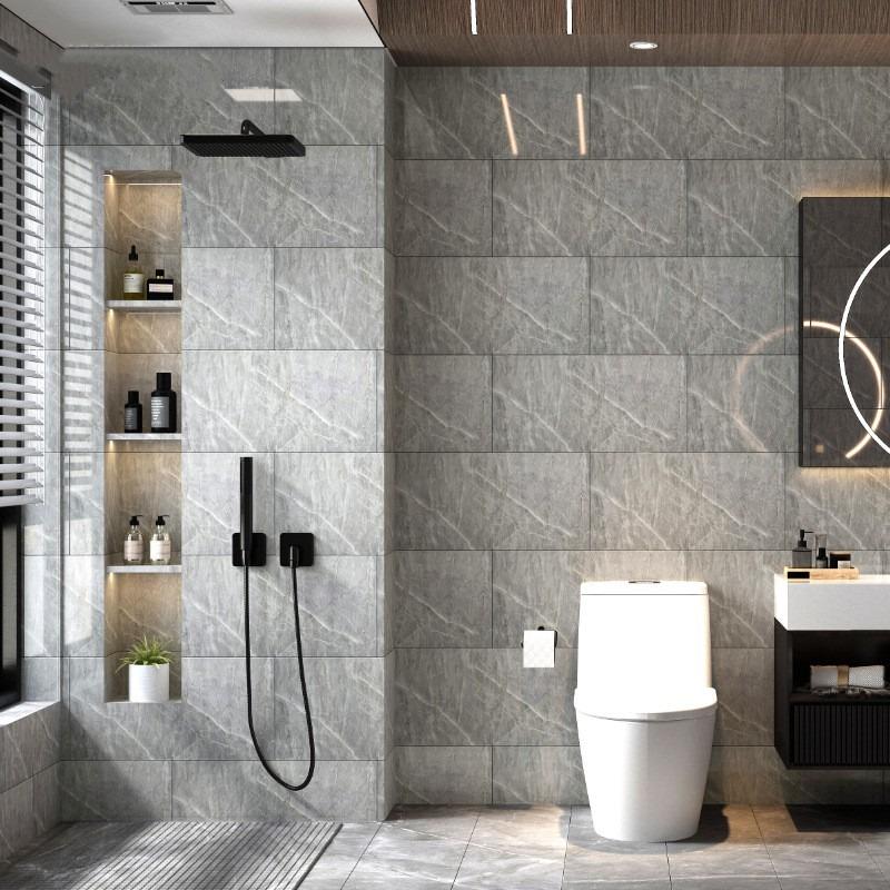 Самоклеящаяся наклейка на плитку, украшение на стену, туалет, водонепроницаемая и анти-реальная мраморная алюминиево-пластиковая панель на стену