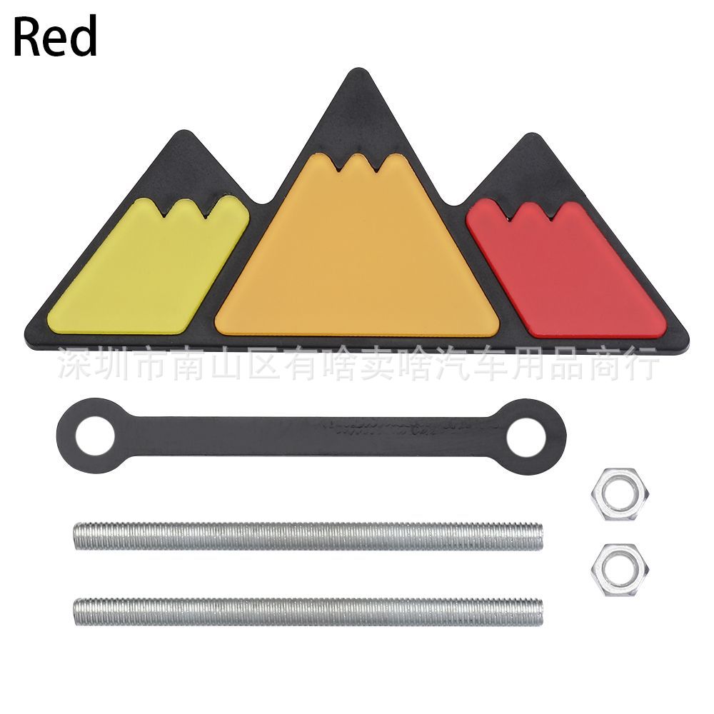 3D Tri-Color Mountain Triangle Grille Badge, Front Mesh Emblem Sticker Fit for Toyota Tacoma 4Runner Off-Road Mod